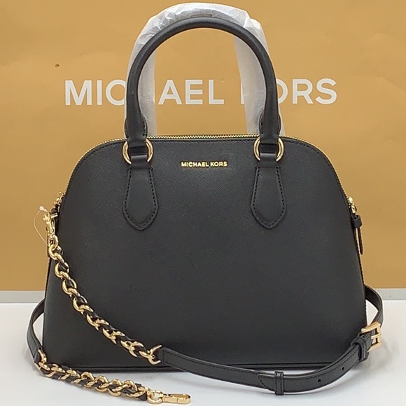MICHAEL KORS
(NWT
Veronica Medium Saffiano Leather Dome
Satchel BLACK COLOR - Picture 3 of 14